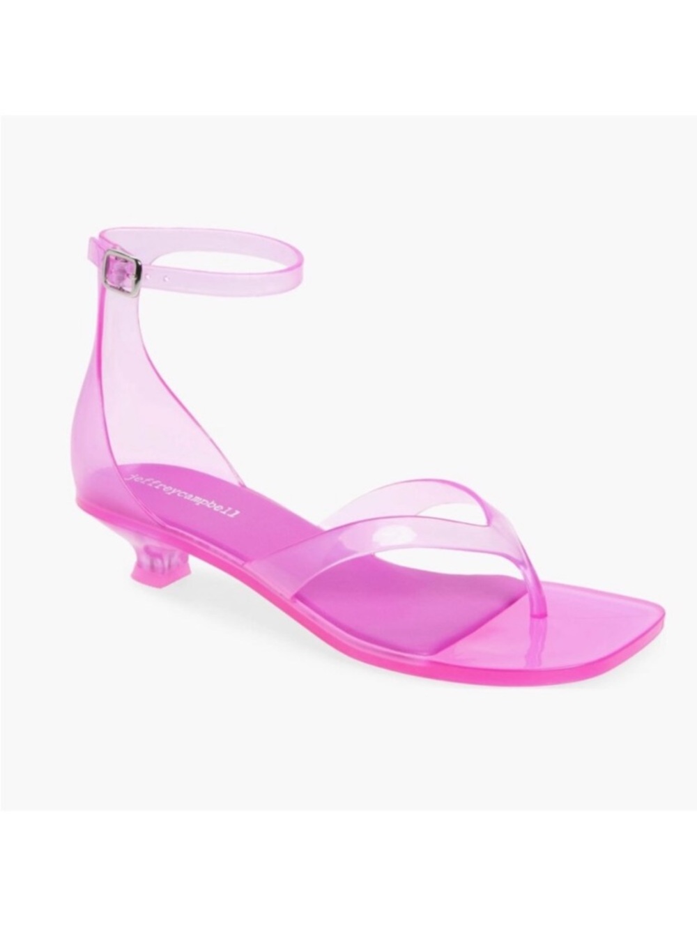 Jeffrey Campbell Gummy -THG Pink Kitten Heel Jelly Thong Sandals NWOB US 7/ EU38